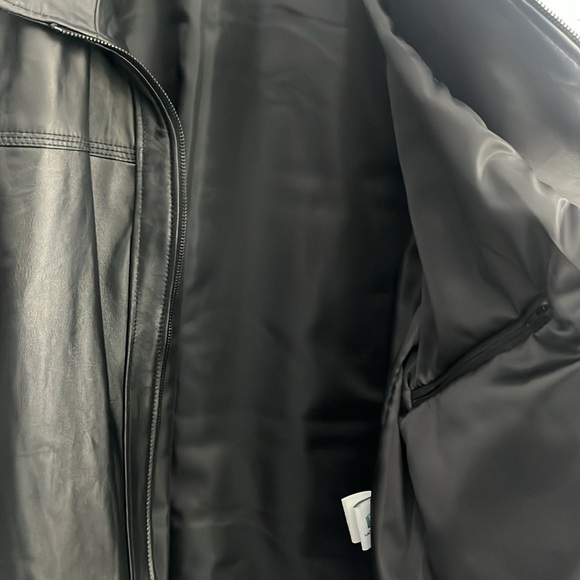 Italian Black Leather Zip Up Jacket Made by CURGÈ Mens size 2XL NWT #9 - Picture 9 of 10
